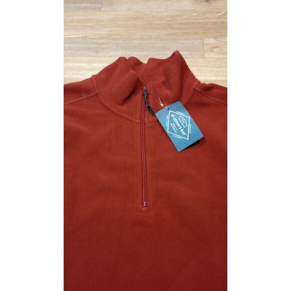NWT St Johns Bay Sweatshirt Mens M Medium 1/4 Zip Rusty Red Fleece Pullover - Picture 3 of 16